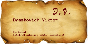 Draskovich Viktor névjegykártya